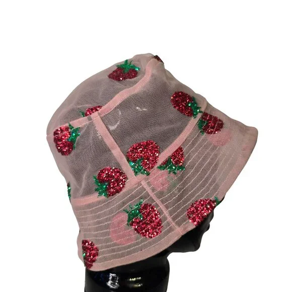 Lirika Matoshi Blush Hat with Sparkling Red and Green Details - Picture 2 of 4